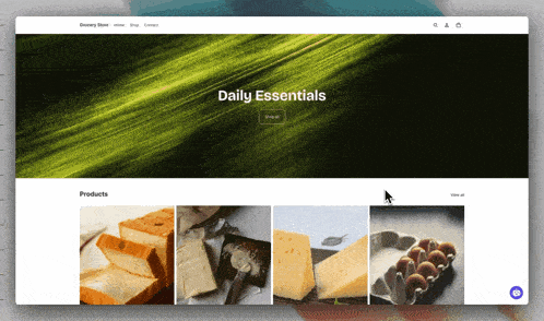 a screenshot of a grocery store website showing daily essentials