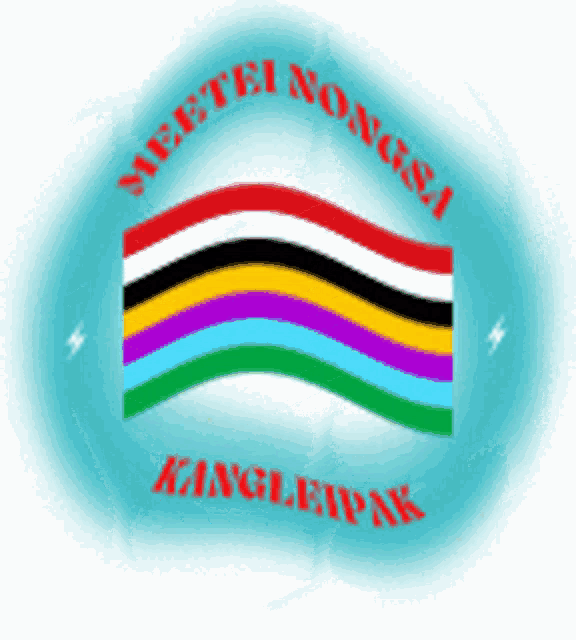 a logo for meeti nonosa kangleipak with a rainbow flag