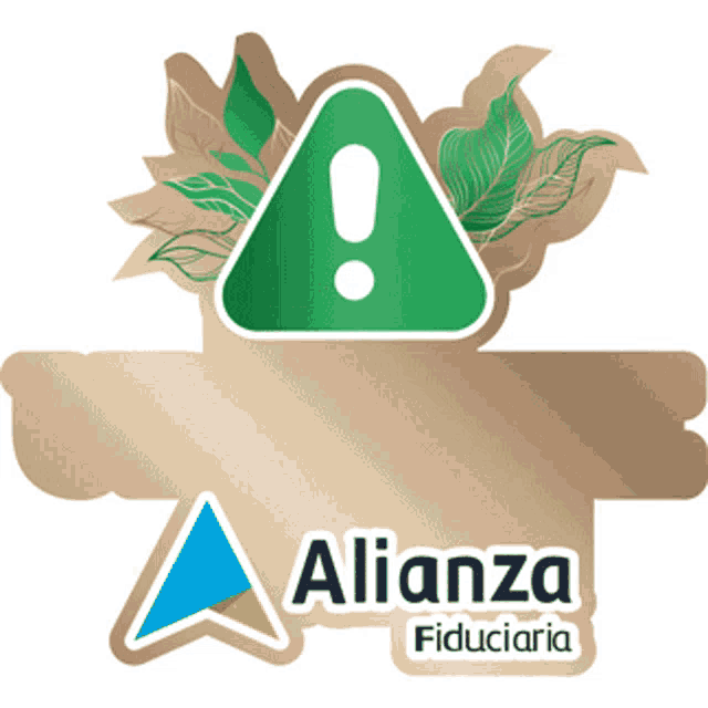 a logo for alianza fiduciaria with a green exclamation mark