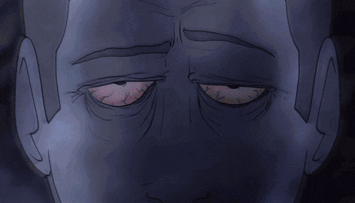 a cartoon drawing of a face with a crescent moon