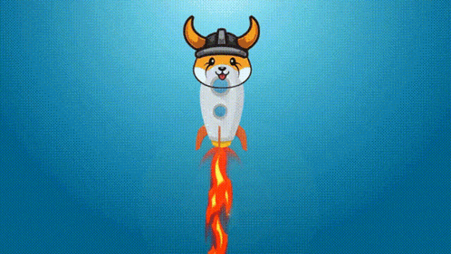 a cartoon hamster wearing a viking helmet is flying on a rocket .