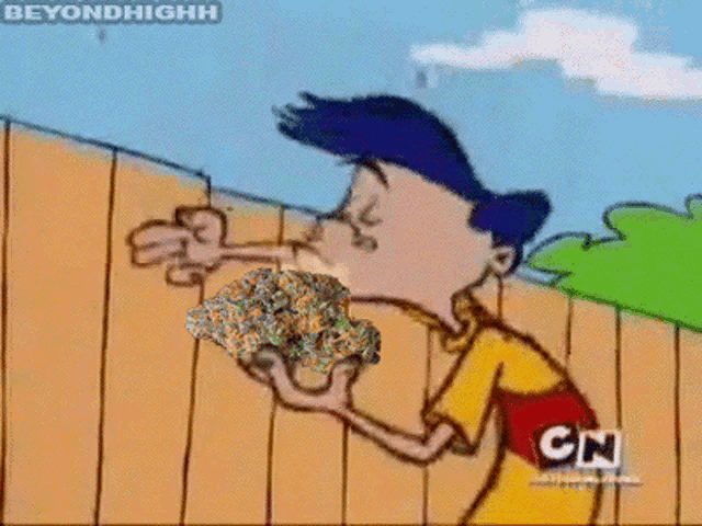 a cartoon character from cn is blowing a smoke stack