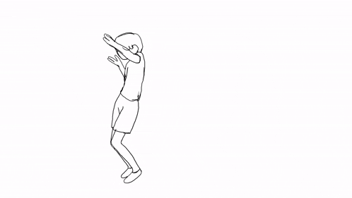 a black and white drawing of a person in shorts dancing