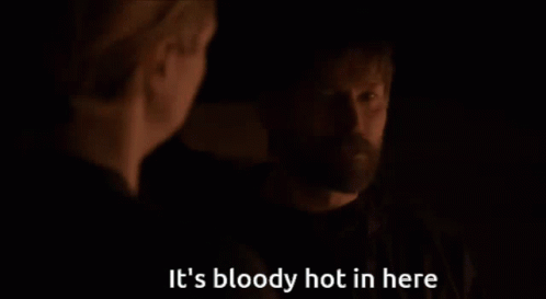 Jaime Lannister Brienne Of Tarth GIF - Jaime Lannister Brienne Of Tarth Its Bloody Hot In Here GIFs