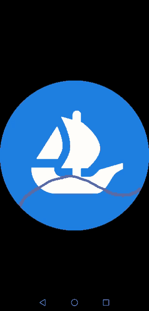 a blue circle with a white sailboat in the middle