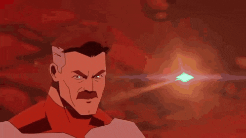 a cartoon of a man with a mustache is looking at something