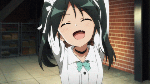 a girl in a white shirt with a blue bow is smiling