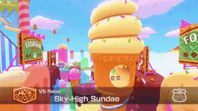 Sky High Sundae Mario Kart8deluxe GIF - Sky High Sundae Mario Kart8deluxe Mario Kart GIFs