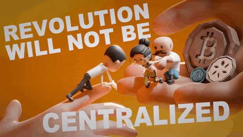 a poster that says revolution will not be centralized in white letters