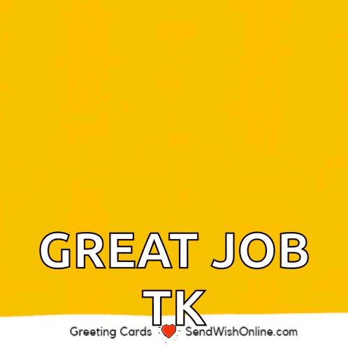 congratulations great job tk greeting card with yellow background