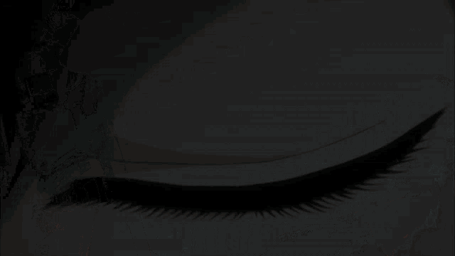 a close up of a person 's eye with a black eyeliner