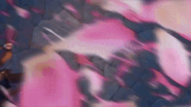 a close up of a person holding a sword with pink smoke coming out of it
