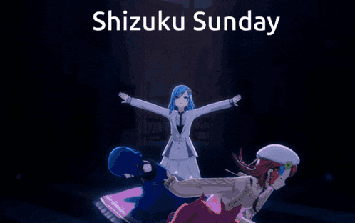 shizuku sunday is written on a blue background