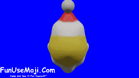a drawing of a face with a red hat and the words funusemoji.com below it