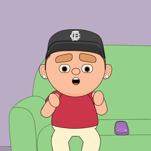 a cartoon of a man wearing a hat that says ' ec ' on it