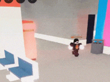 a person in a video game is walking through a hallway with a trash can in the background .