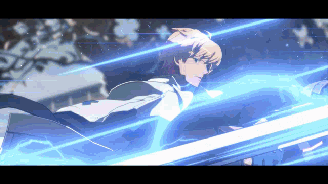 a video game character with a blue light coming out of his head