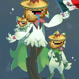 a cartoon character with a sombrero on holding a mexican flag