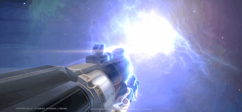 a screenshot of a video game shows a light coming out of a rocket