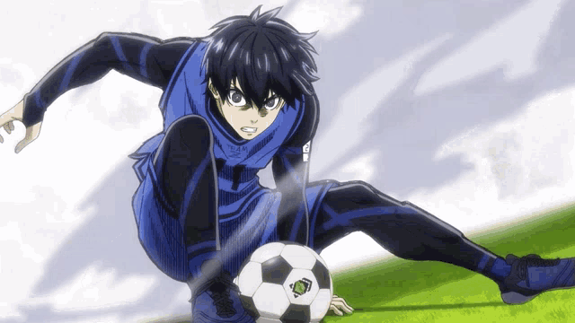a soccer player wearing a blue shirt that says team jc