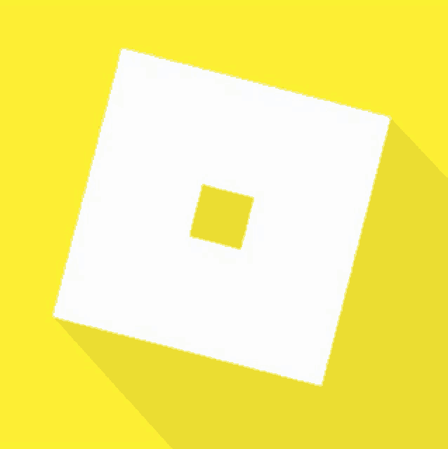 a white square with a square in the middle of it on a yellow background .