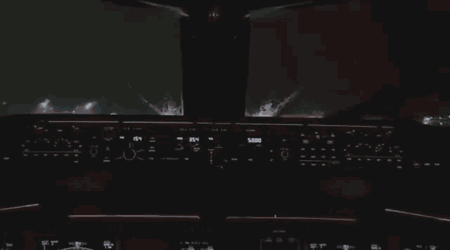 a cockpit of an airplane with the numbers 5000 on the display