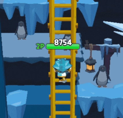 a yellow ladder with the number 8754 on top