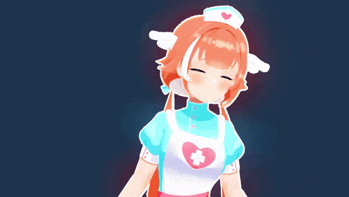 a cartoon nurse with a heart on her apron