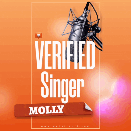 a poster for verified singer molly with a microphone in the background