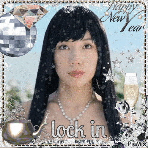 a picture of a woman with the words lock in written on it