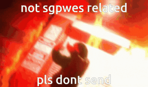 a blurred image of a man holding a sign that says not sgpwes related pls dont send