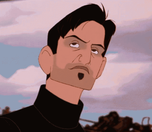 a cartoon of a man with a beard and a mustache