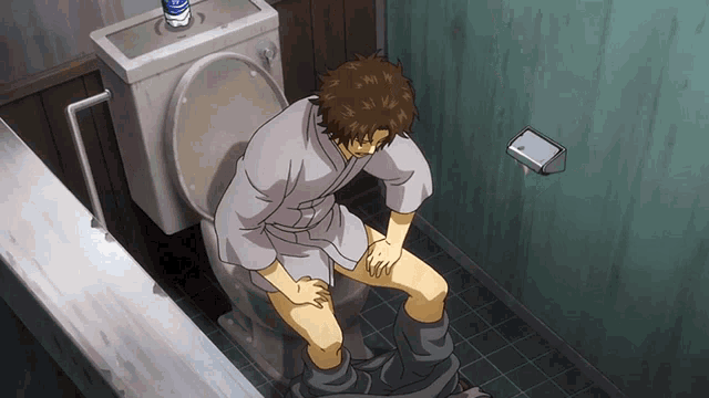 Gintama Sitting On Toilet GIF - Gintama Sitting On Toilet No Paper GIFs
