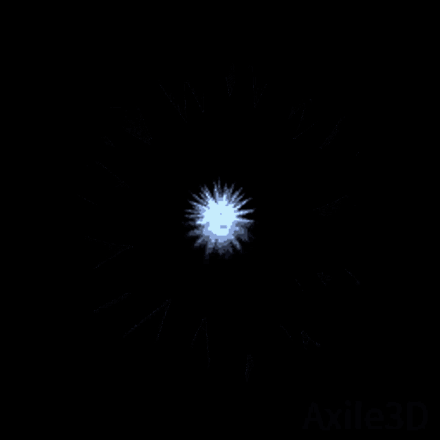 a computer generated image of a blue flower on a black background with the word artec on the bottom left