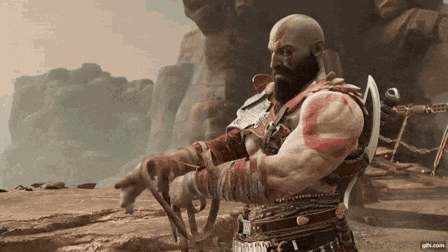 Kratos God Of War GIF - Kratos God Of War Wrap GIFs