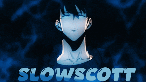 a picture of a man with the name slowscott written below him