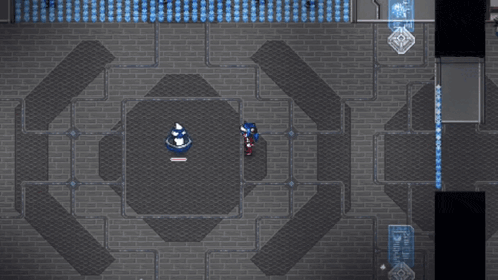 a screenshot of a video game where a person is being attacked by a giant ice sphere .
