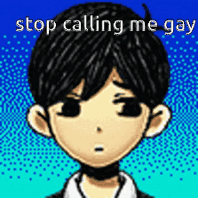 a cartoon of a boy with the words stop calling me gay on the bottom