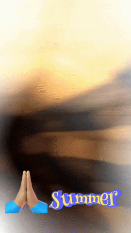 a blurred image of a person 's hands with the words summer written below them