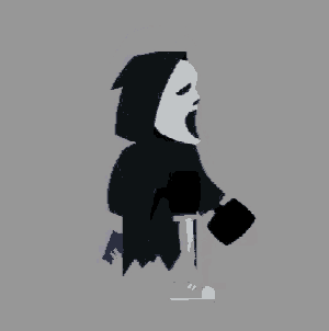 a grim reaper with a hood and a mask is holding a knife in his hand .
