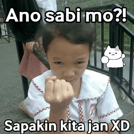 a little girl giving the middle finger with the caption ano sabi mo
