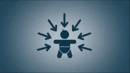 a silhouette of a person with arrows pointing towards it