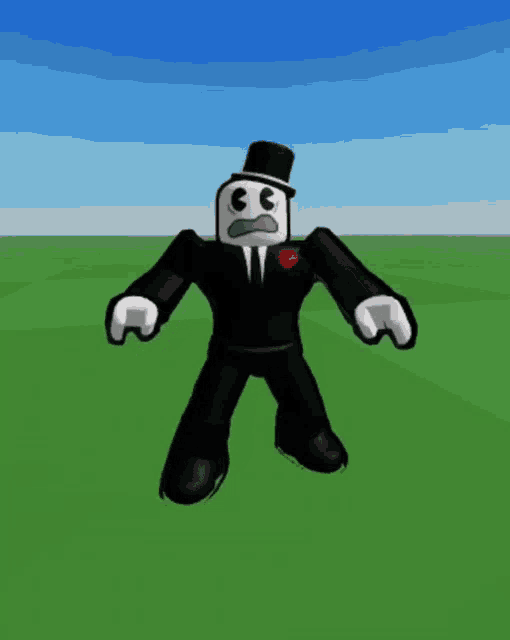 a cartoon character wearing a top hat and a tie