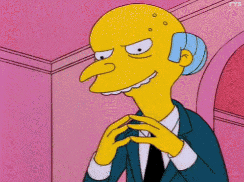 mr. simpson from the simpsons is wearing a suit and tie and making a funny face