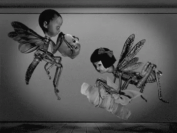 Creepy Half Baby Doll Half Flying Bug Show GIF - Bugs Bug Insects GIFs