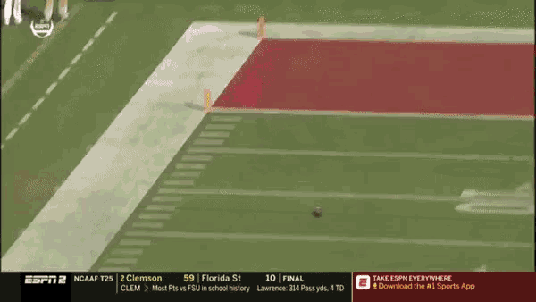 espn 2 is showing a football game between florida st and clemson