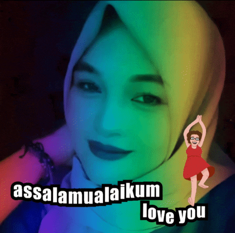 a woman wearing a hijab with the words assalamualaikum love you on the bottom