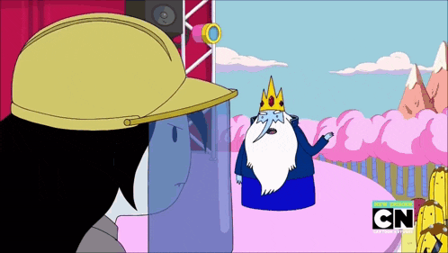 a cartoon of a man with a beard and a crown says cn on the bottom right