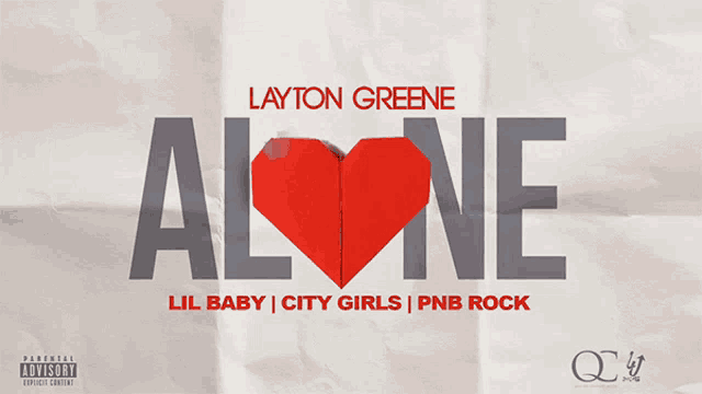 a poster for layton greene 's album titled alone