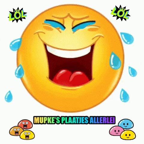 a smiley face with tears running down its eyes and the words mupke 's plaatjes allerlei